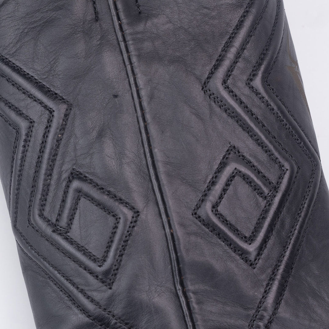 Royale Negro | Bota Vaquera Exótica de Piel de Cocodrilo Veretta para Hombre